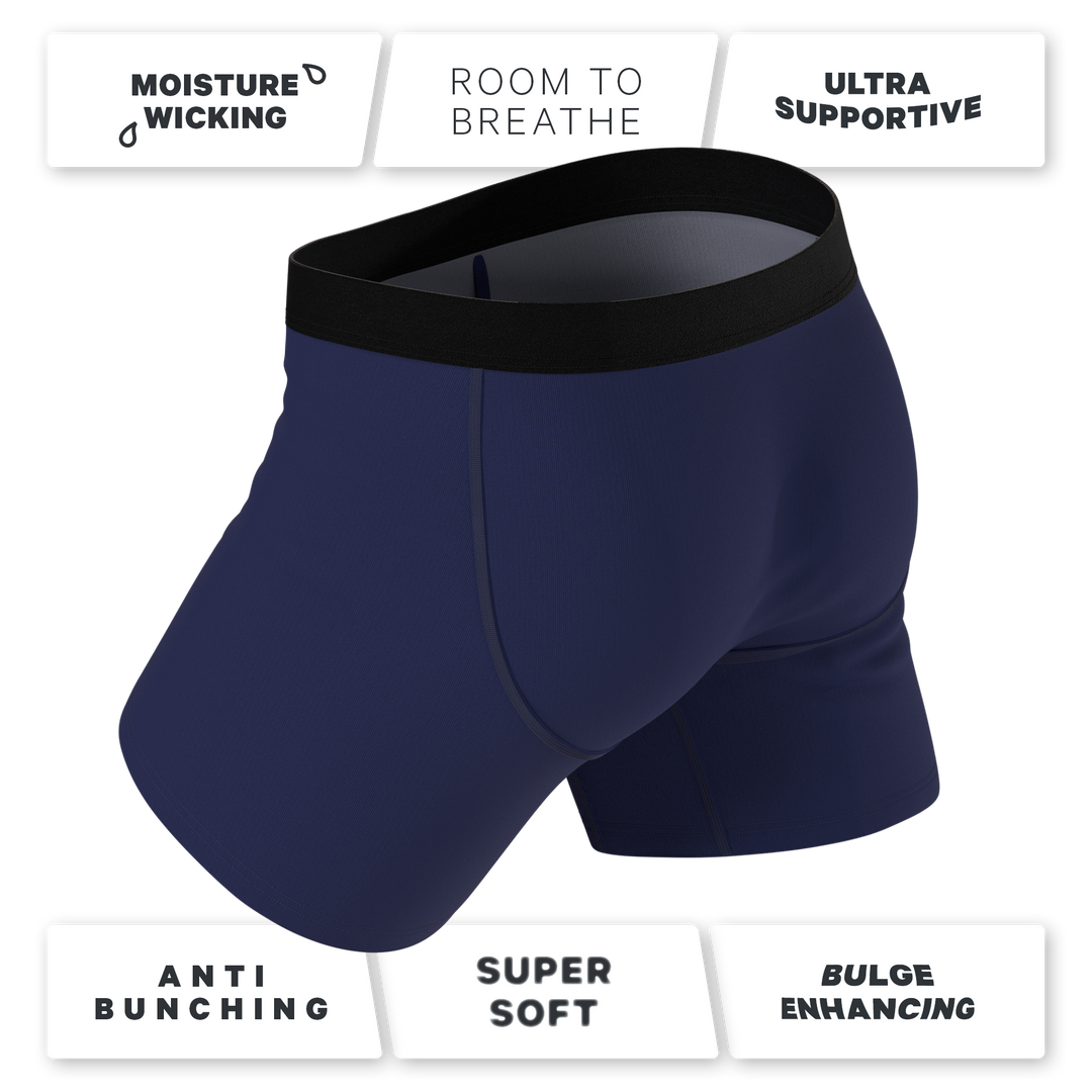 The Big Blue Navy Underwear | Solid Navy Ball Hammock® Pouch Boxer Briefs