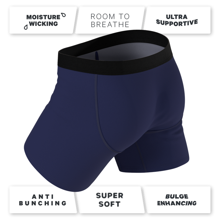 The Big Blue Navy Underwear | Solid Navy Ball Hammock® Pouch Boxer Briefs