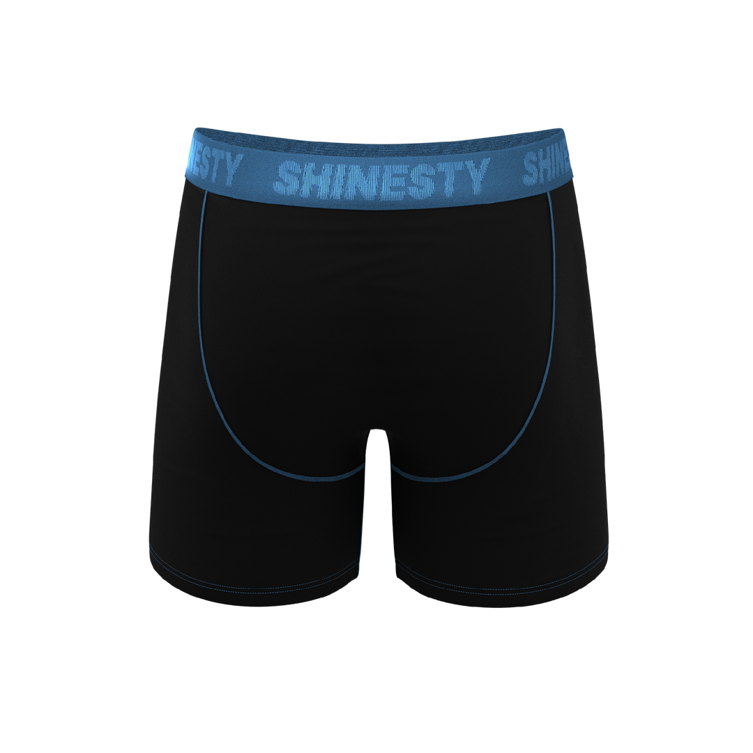 Shinesty "The Black Hole" Black and Blue Ball Hammock® Pouch Underwear With Fly