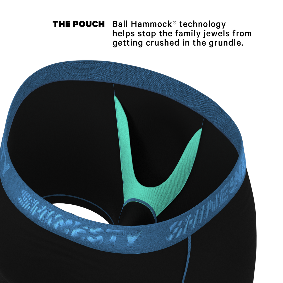 Shinesty "The Black Hole" Black and Blue Ball Hammock® Pouch Boxer Briefs Underwear