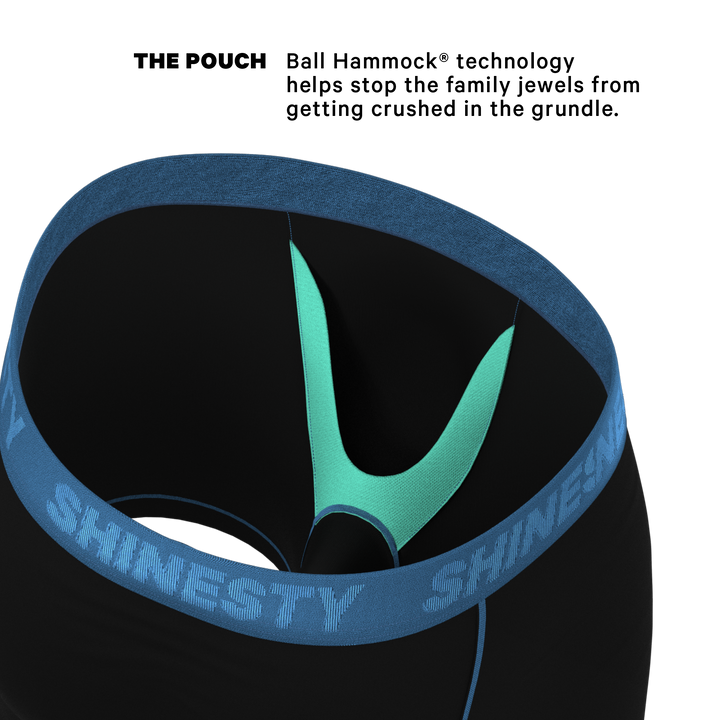 Shinesty "The Black Hole" Black and Blue Ball Hammock® Pouch Boxer Briefs Underwear