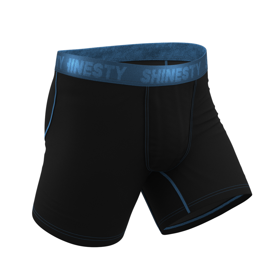 Shinesty "The Black Hole" Black and Blue Ball Hammock® Pouch Boxer Briefs Underwear