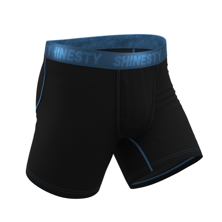 Shinesty "The Black Hole" Black and Blue Ball Hammock® Pouch Boxer Briefs Underwear