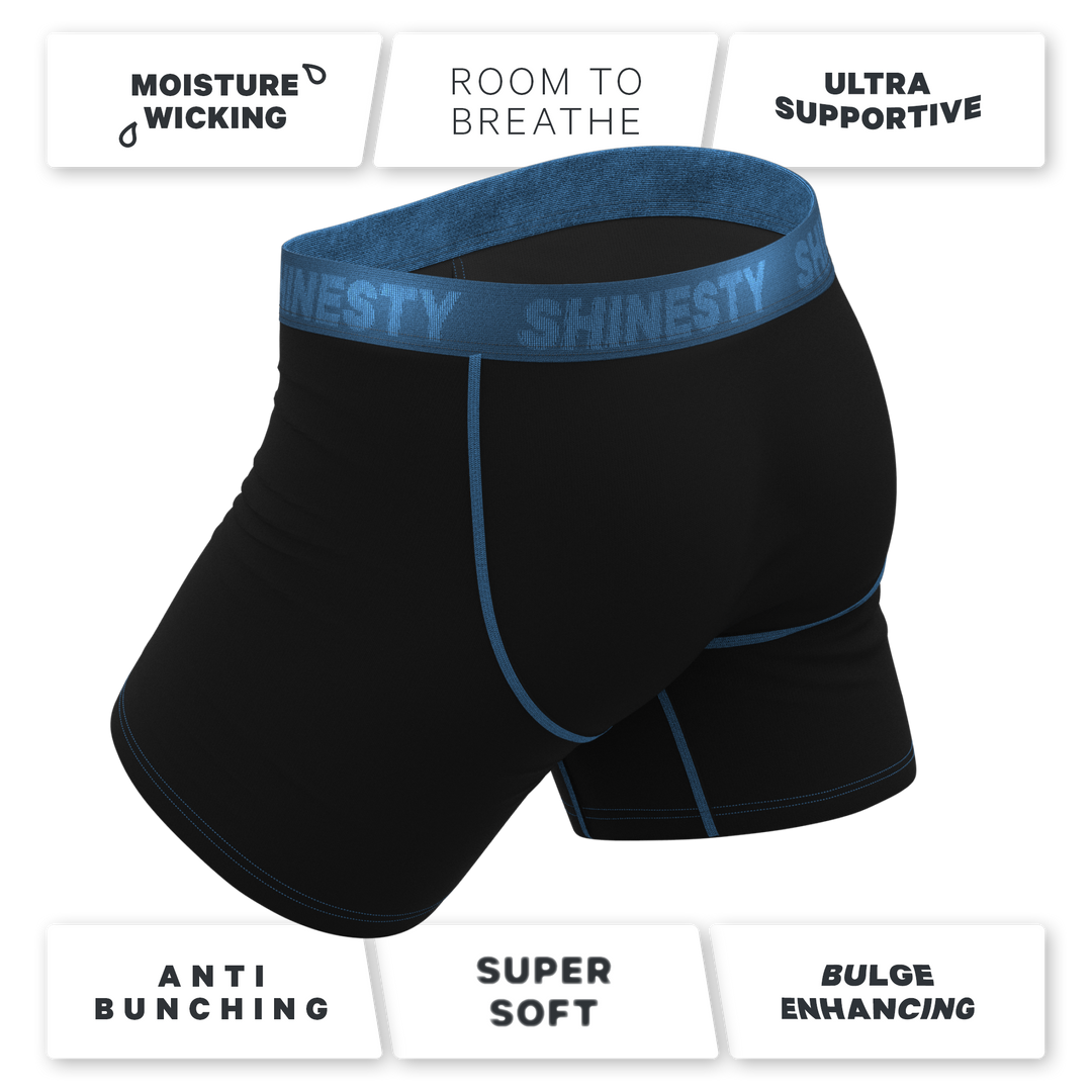 Shinesty "The Black Hole" Black and Blue Ball Hammock® Pouch Boxer Briefs Underwear
