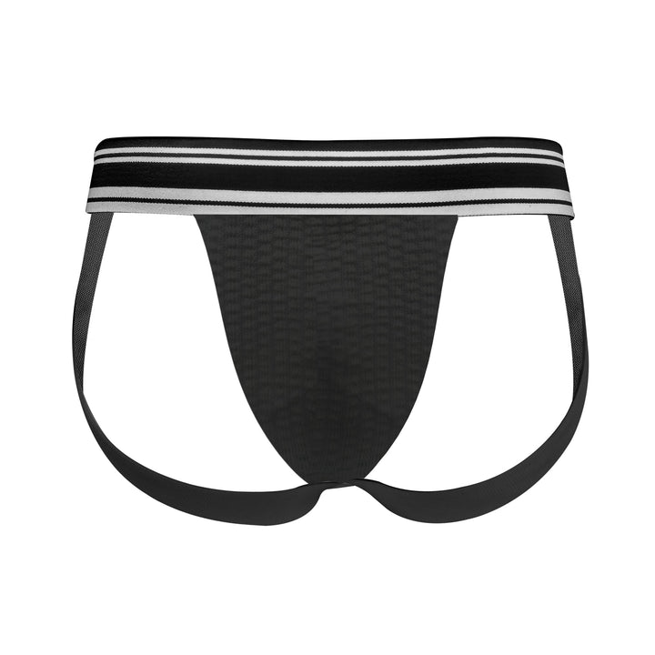 HisJock Core Jock in Bathhouse Black 2 inch waistband – men's classic athletic jockstrap