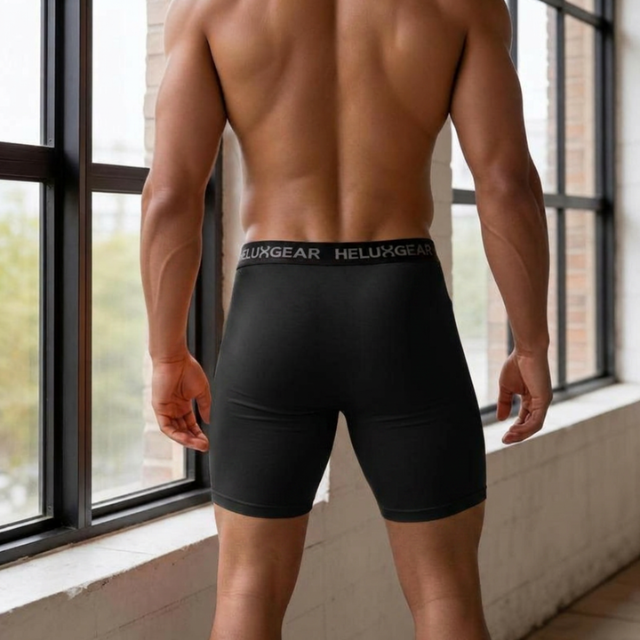 Helux Gear Microfiber Boxer Brief 2nd Edition in Black – men's TENCEL anatomical pouch boxer brief