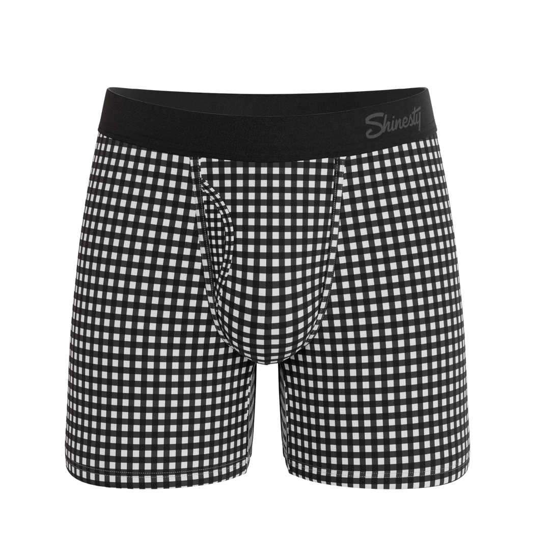 Shinesty The Blackberry Bramble window pane Ball Hammock underwear with fly – men's window pane fly briefs