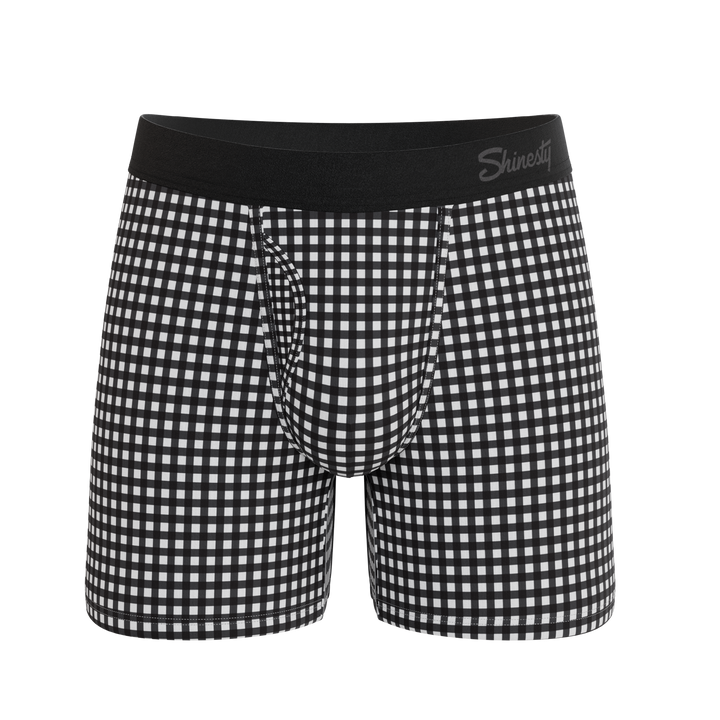 Shinesty The Blackberry Bramble window pane Ball Hammock underwear with fly – men's window pane fly briefs