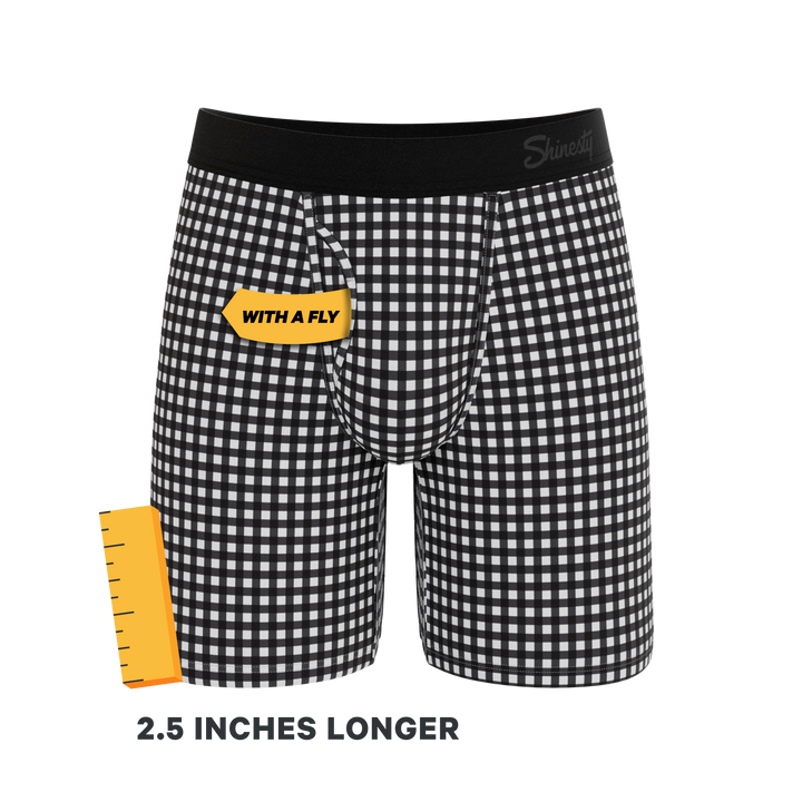 Shinesty The Blackberry Bramble window pane Ball Hammock long leg underwear with fly – long leg boxer