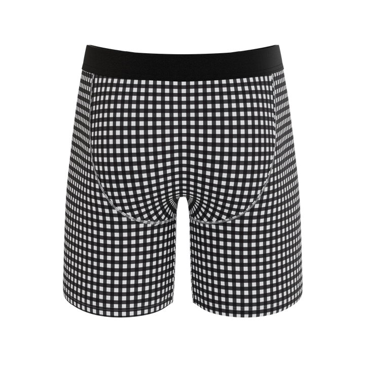 Shinesty The Blackberry Bramble window pane Ball Hammock long leg underwear with fly – long leg boxer