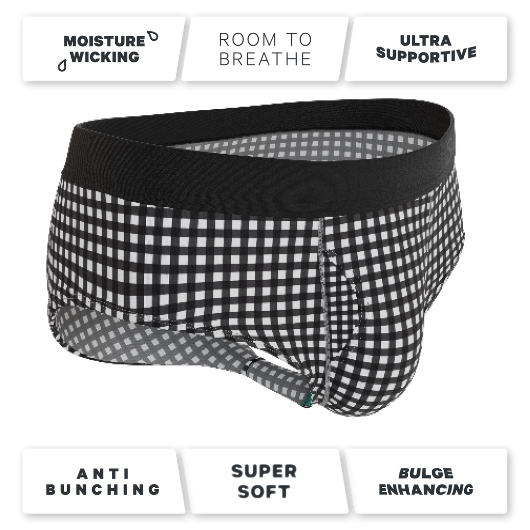 Shinesty The Blackberry Bramble window pane Ball Hammock pouch underwear briefs – men's window pane brief