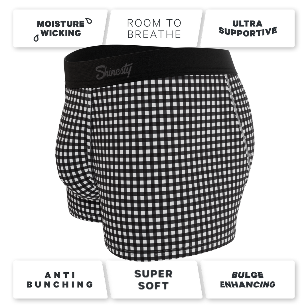 Shinesty The Blackberry Bramble window pane Ball Hammock pouch trunks – men's window pane trunk underwear