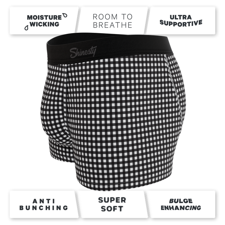 Shinesty The Blackberry Bramble window pane Ball Hammock pouch trunks – men's window pane trunk underwear