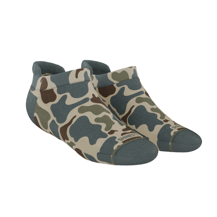 The Blender | Grey Duck Camo Heel Hammock™ Ankle Socks