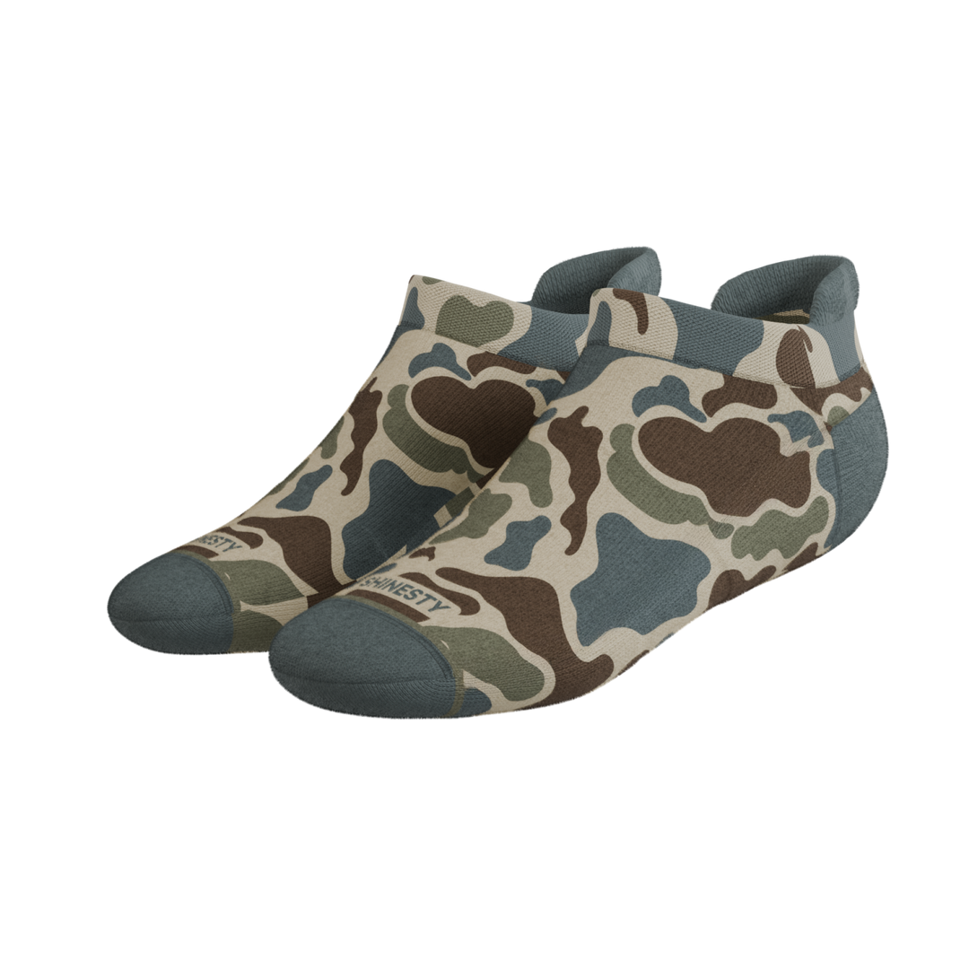 The Blender | Grey Duck Camo Heel Hammock™ Ankle Socks