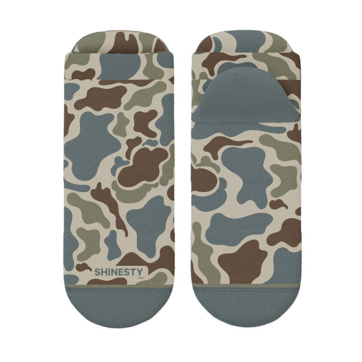 The Blender | Grey Duck Camo Heel Hammock™ Ankle Socks
