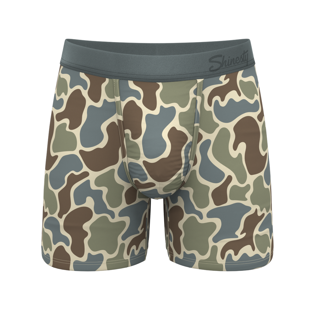 Shinesty The Blender grey duck camo Ball Hammock pouch underwear – men's grey duck camo boxer briefs