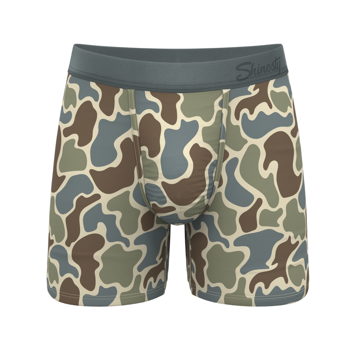 Shinesty The Blender grey duck camo Ball Hammock pouch underwear – men's grey duck camo boxer briefs