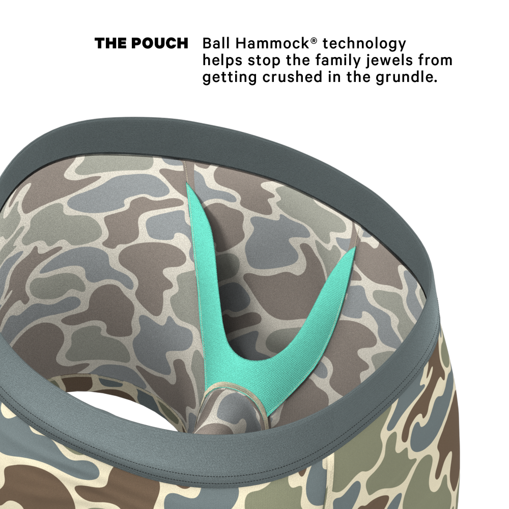 Shinesty The Blender grey duck camo Ball Hammock pouch underwear – men's grey duck camo boxer briefs