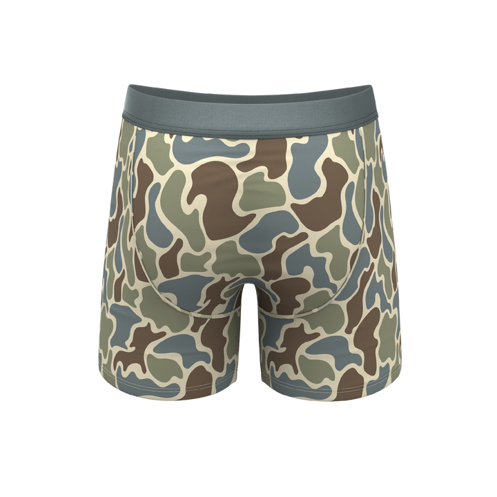 Shinesty The Blender grey duck camo Ball Hammock pouch underwear – men's grey duck camo boxer briefs