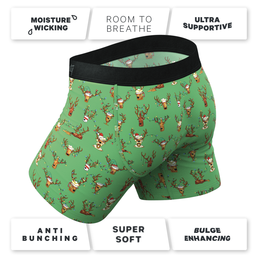 The Blitzened Reindeer Beer Ball Hammock® Pouch Underwear (Holiday Novelty)