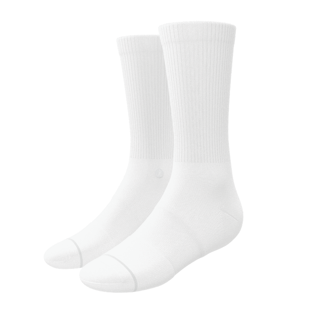 The Blizzard | Plain White Heel Hammock™ Crew Socks