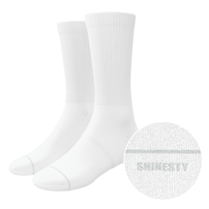 The Blizzard | Plain White Heel Hammock™ Crew Socks