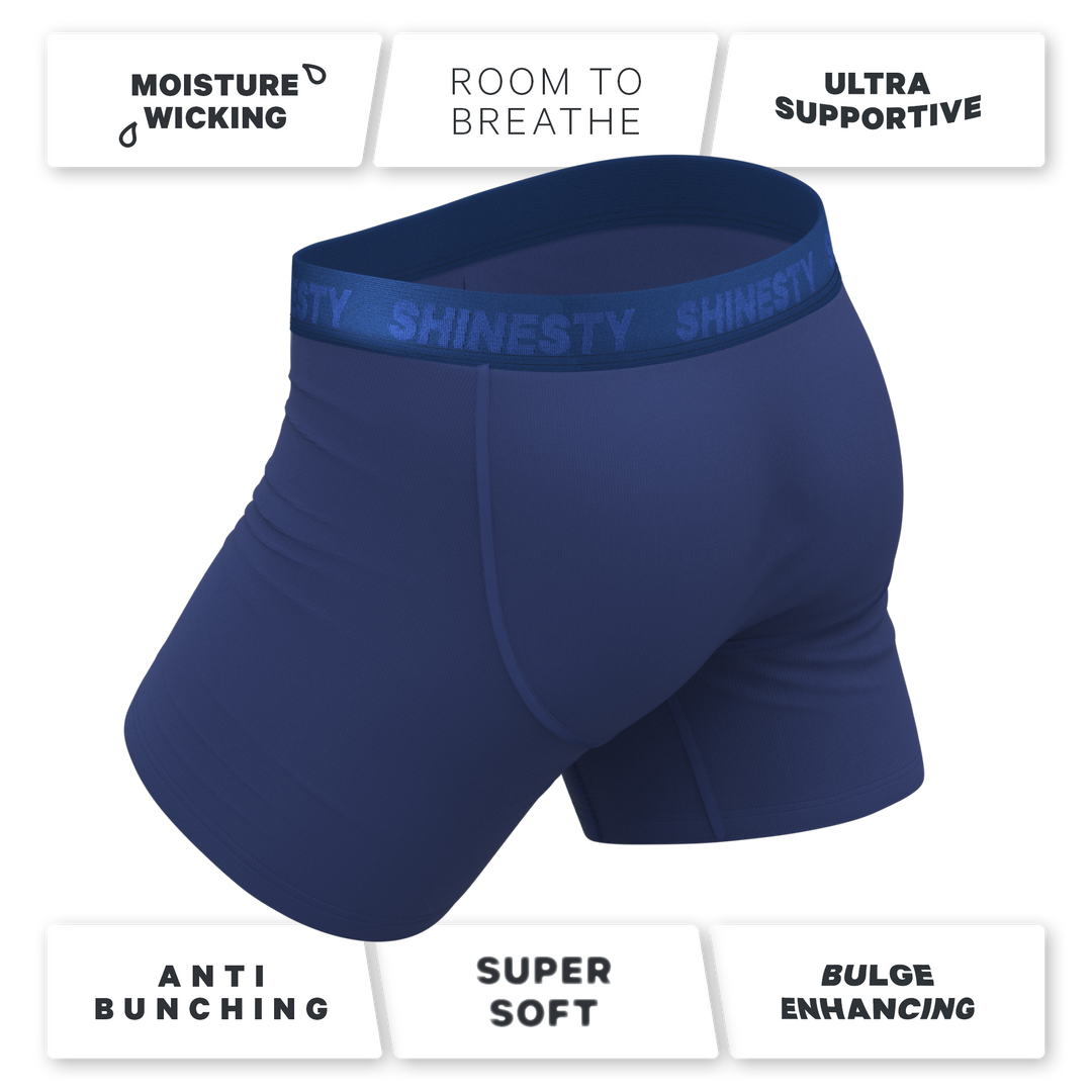The Bloom Moon: Tonal Navy Ball Hammock® Pouch Boxer Briefs with Fly