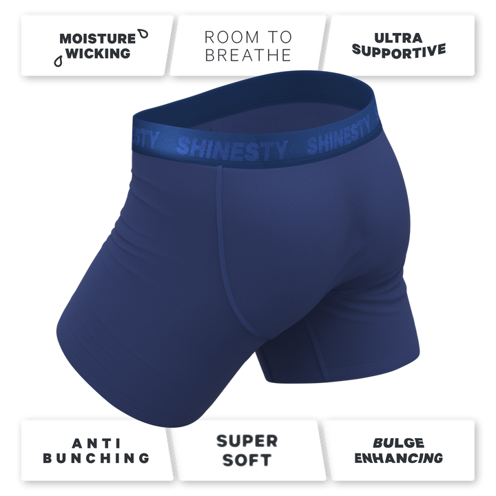 The Bloom Moon: Tonal Navy Ball Hammock® Pouch Boxer Briefs with Fly