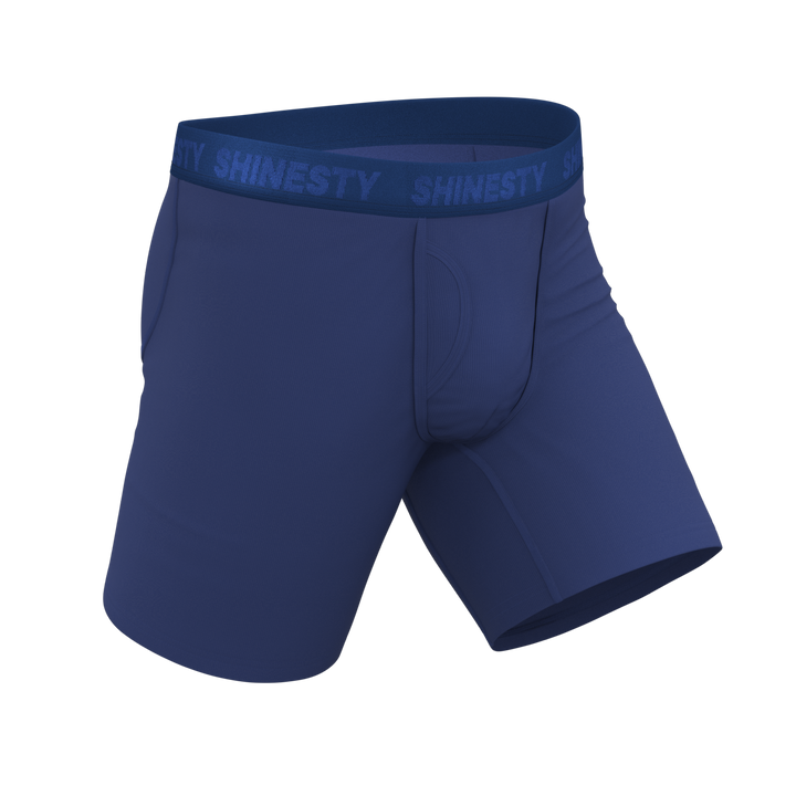The Bloom Moon: Tonal Navy Long Leg Ball Hammock® Pouch Boxer Briefs with Fly