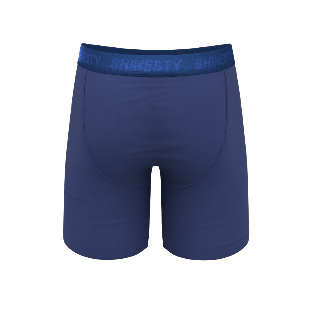 The Bloom Moon: Tonal Navy Long Leg Ball Hammock® Pouch Boxer Briefs with Fly