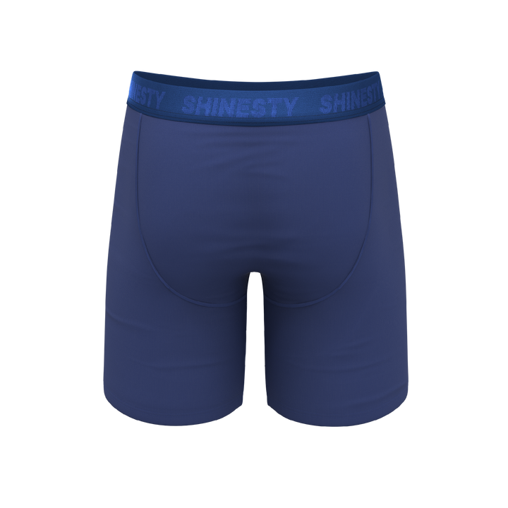 The Bloom Moon: Tonal Navy Long Leg Ball Hammock® Pouch Boxer Briefs with Fly