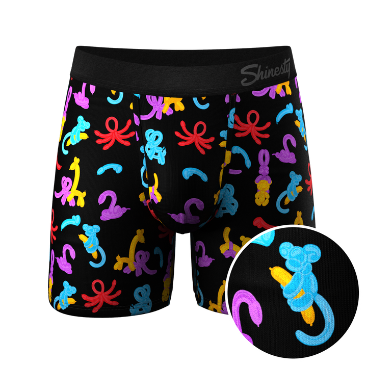The Knot Tonights: Funny Balloon Animal Print Boxer Briefs with Ball Hammock® Pouch