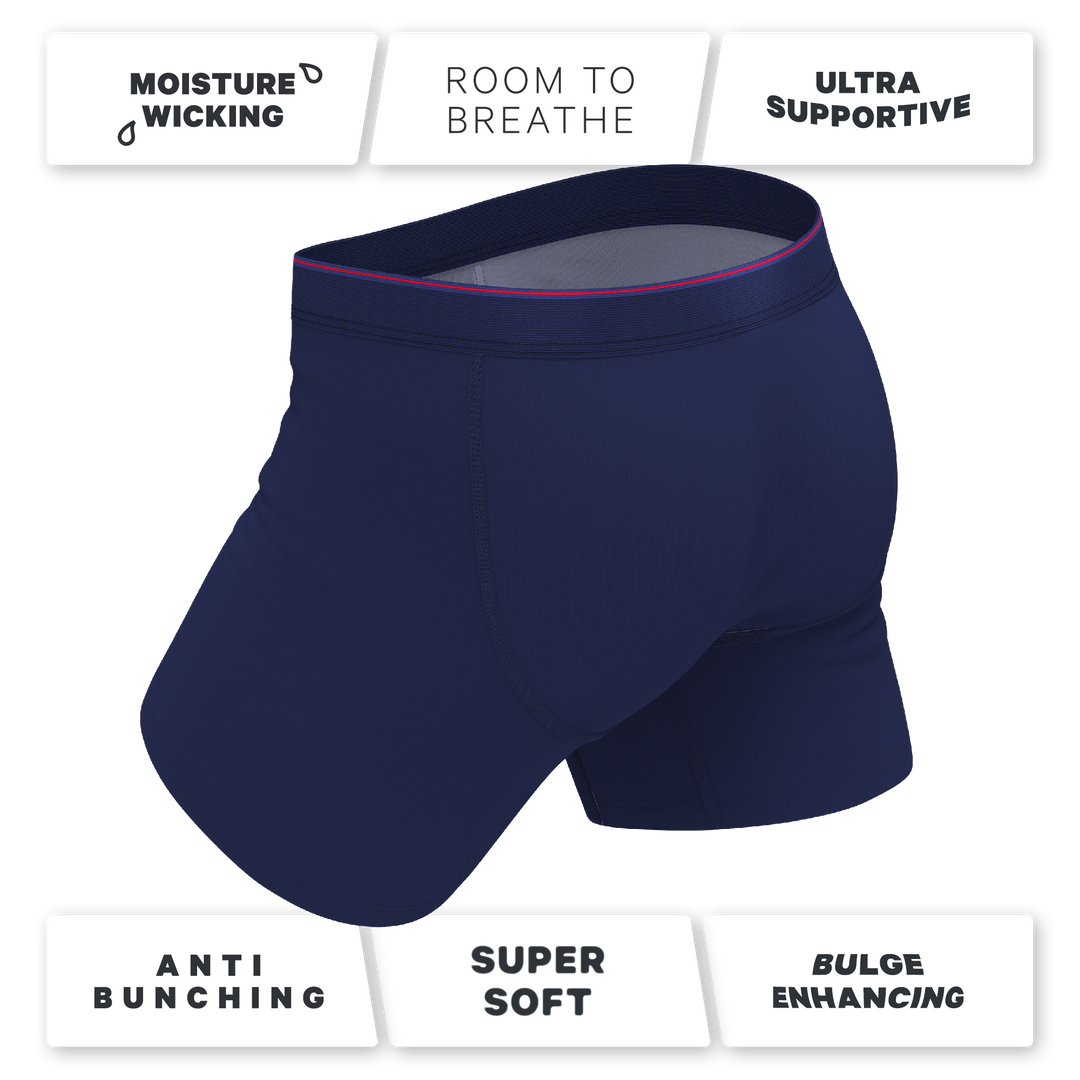 The Blueberry Pie Ball Hammock® Pouch Boxer Briefs in Red Tip Navy