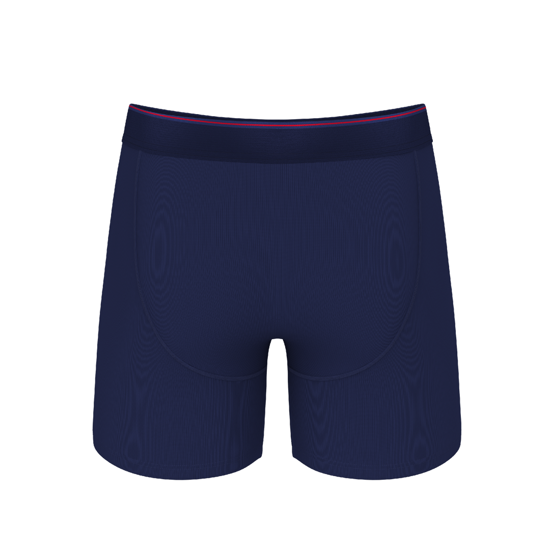The Blueberry Pie Ball Hammock® Pouch Boxer Briefs in Red Tip Navy