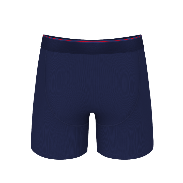 The Blueberry Pie Ball Hammock® Pouch Boxer Briefs in Red Tip Navy