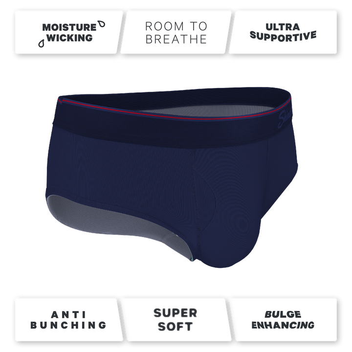 Shinesty "Blueberry Pie" Red Tip Navy Ball Hammock® Pouch Underwear Briefs