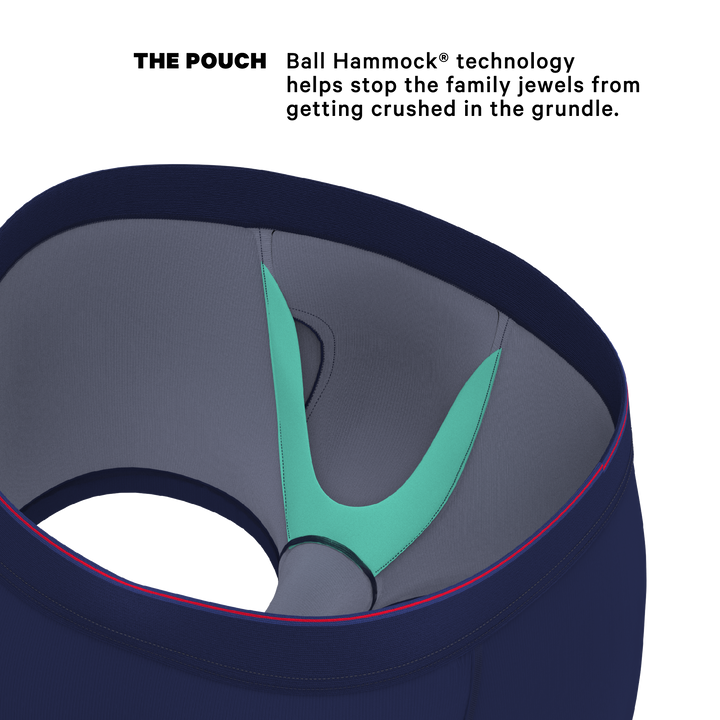 Shinesty "Blueberry Pie" Red Tip Navy Ball Hammock® Pouch Trunks Underwear