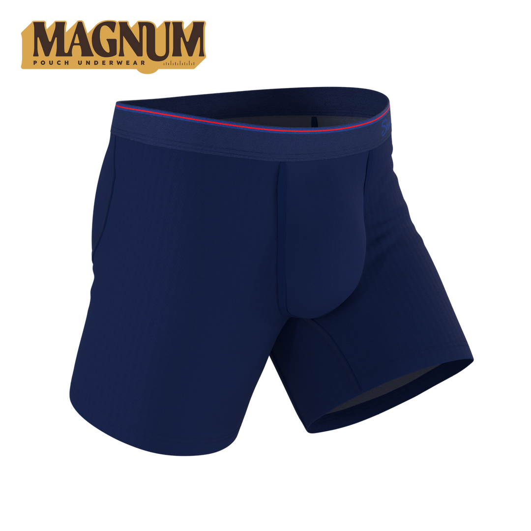 Shinesty "The Blueberry Pie" Red Tip Navy Ball Hammock® Magnum Big Pouch Underwear