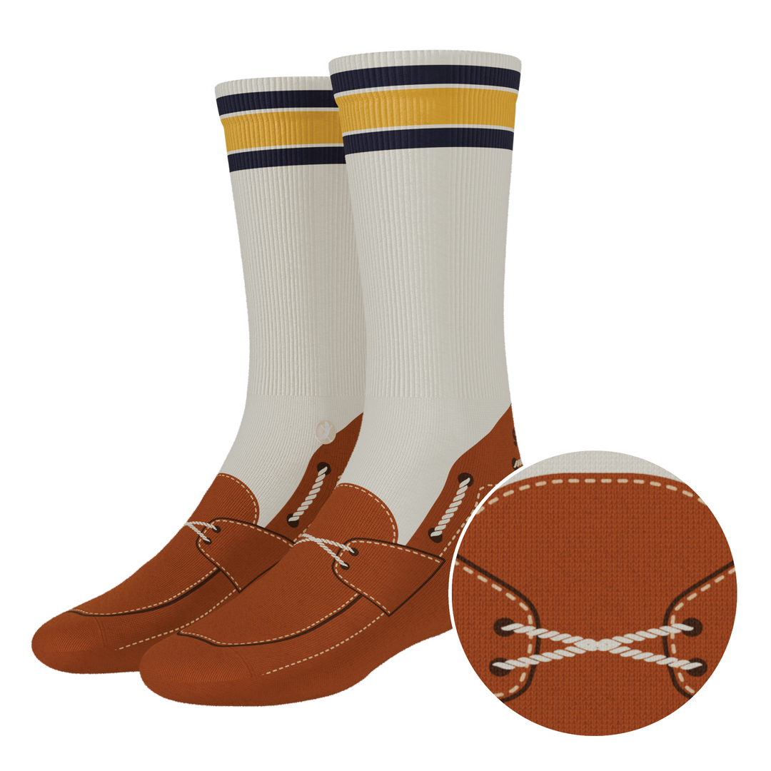 Shinesty The Boats Rockin boat shoe Heel Hammock crew socks – men's boat shoe print crew socks
