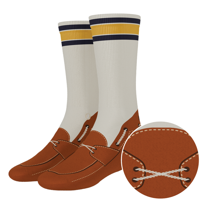 Shinesty The Boats Rockin boat shoe Heel Hammock crew socks – men's boat shoe print crew socks