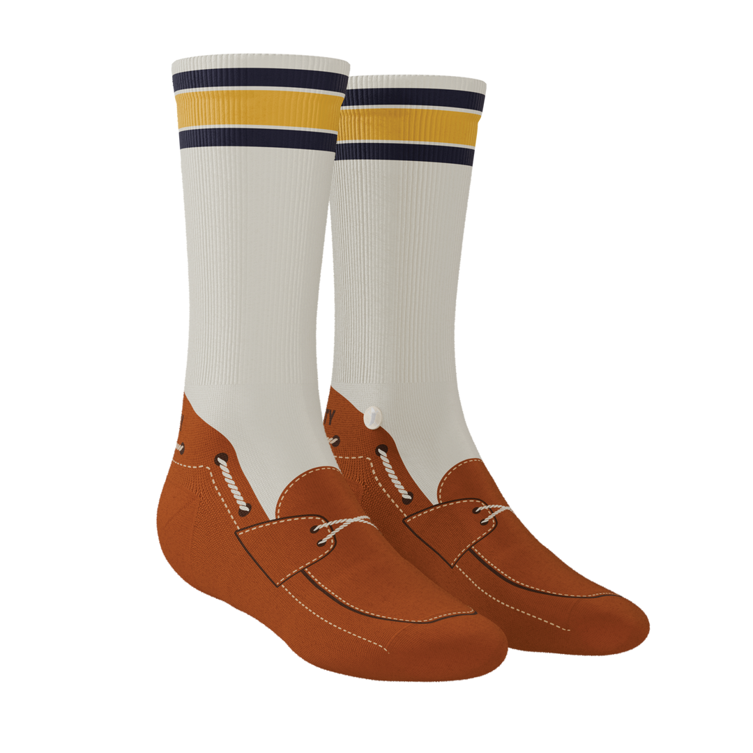 Shinesty The Boats Rockin boat shoe Heel Hammock crew socks – men's boat shoe print crew socks