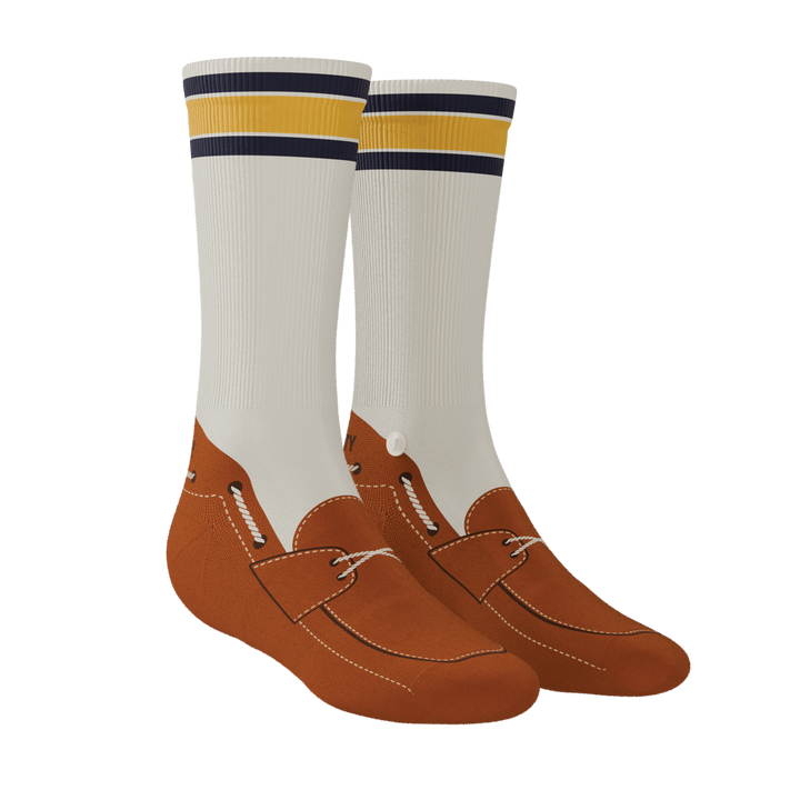 Shinesty The Boats Rockin boat shoe Heel Hammock crew socks – men's boat shoe print crew socks