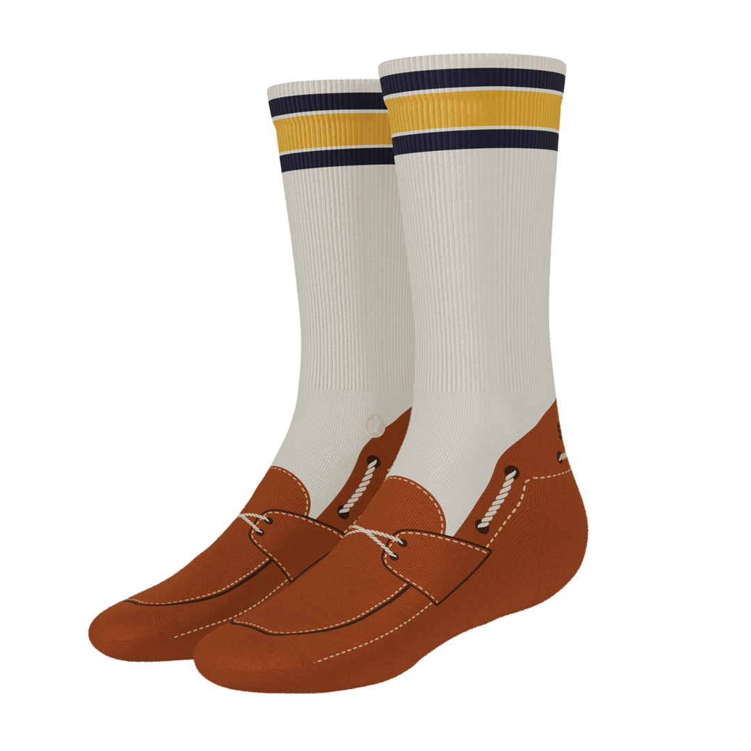 Shinesty The Boats Rockin boat shoe Heel Hammock crew socks – men's boat shoe print crew socks