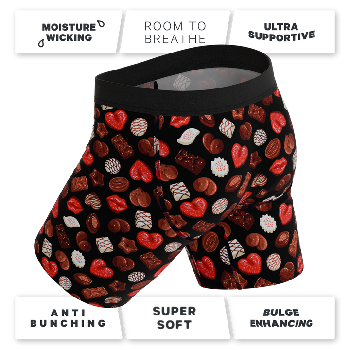 The Bonbons | Naughty Chocolate Long Leg Ball Hammock® Pouch Underwear With Fly