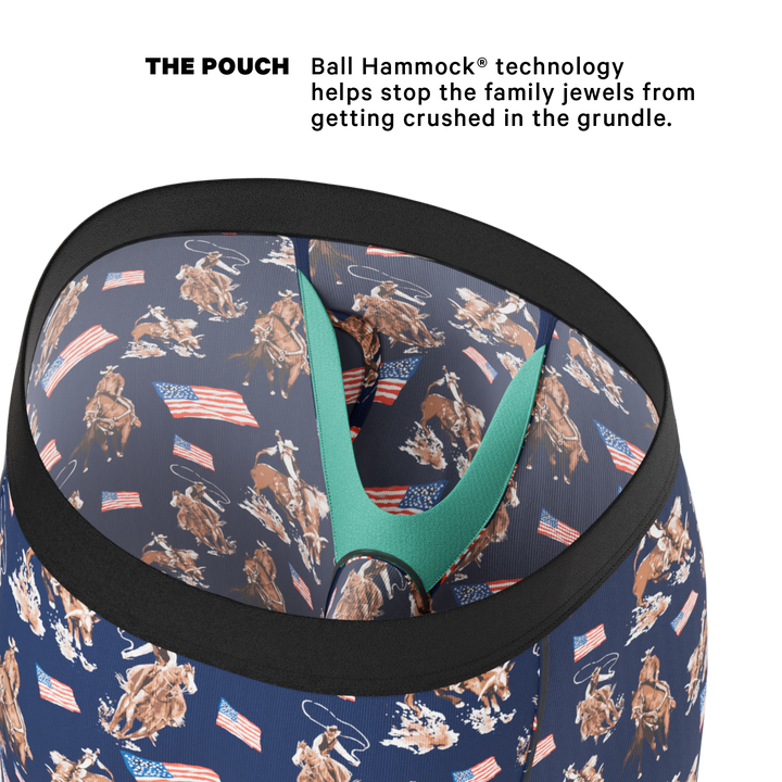 Shinesty "The Bootstraps & Chaps" Americana Cowboy Long Leg Ball Hammock® Pouch Underwear With Fly