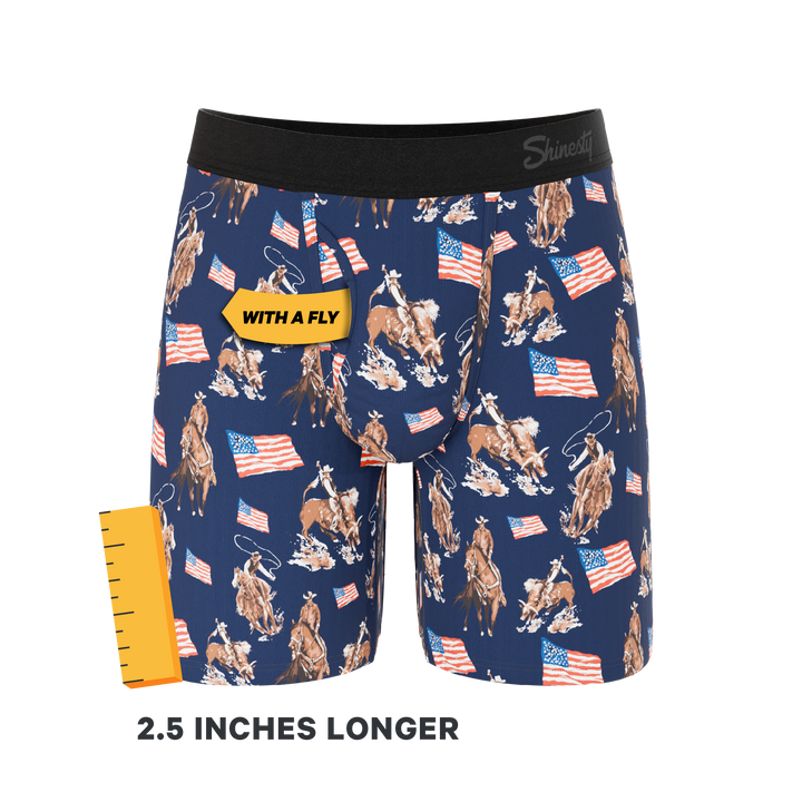 Shinesty "The Bootstraps & Chaps" Americana Cowboy Long Leg Ball Hammock® Pouch Underwear With Fly