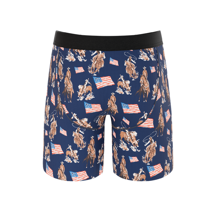 Shinesty "The Bootstraps & Chaps" Americana Cowboy Long Leg Ball Hammock® Pouch Underwear With Fly