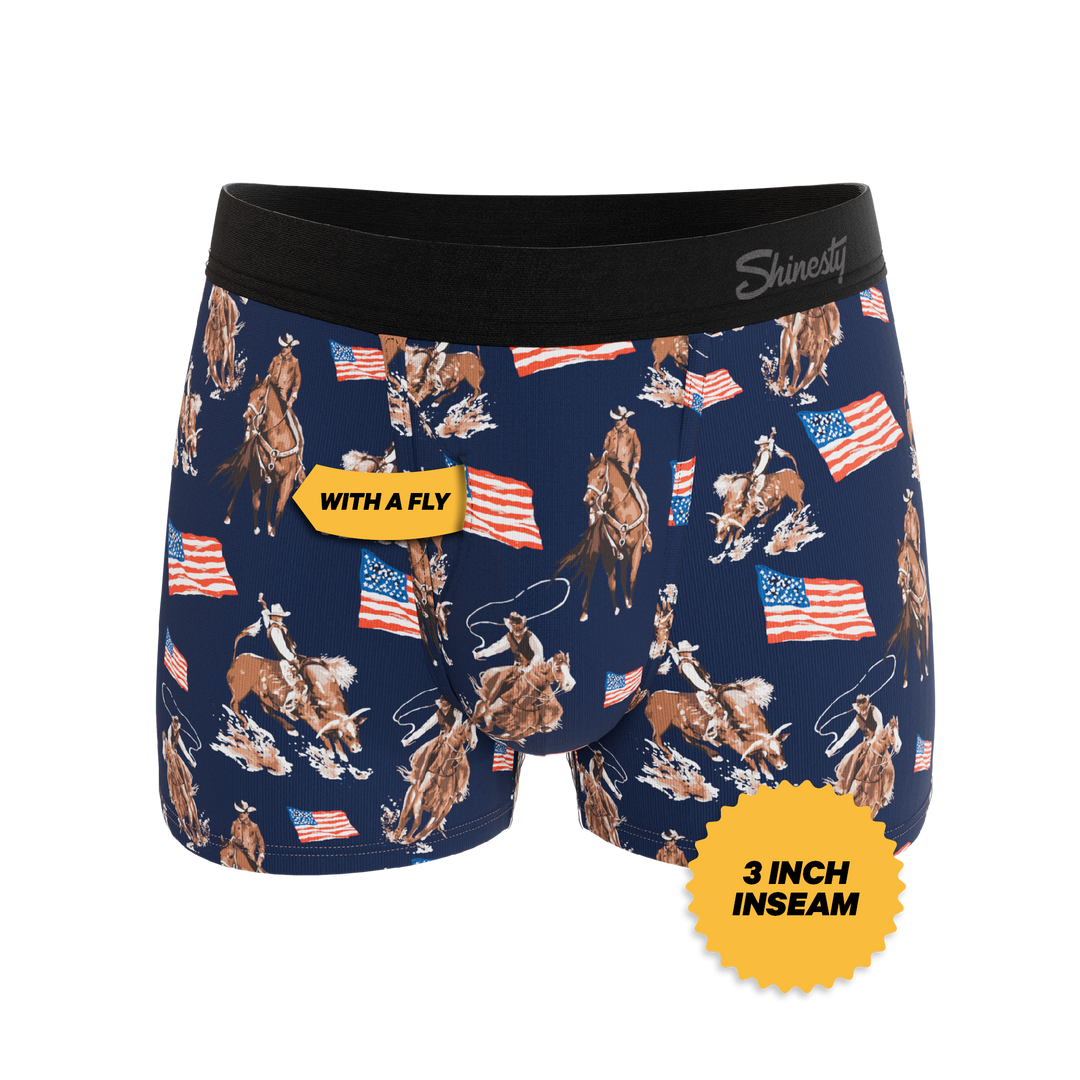 Shinesty "Bootstraps & Chaps" Americana Cowboy Ball Hammock® Pouch Trunks