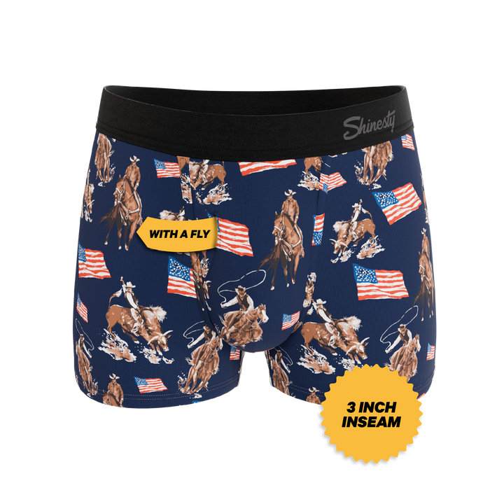 Shinesty "Bootstraps & Chaps" Americana Cowboy Ball Hammock® Pouch Trunks
